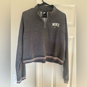 Nike Cropped Gray Quarter Zip Jacket